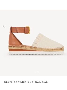 See By Chloé Cream and Tan Espadrille Sandal